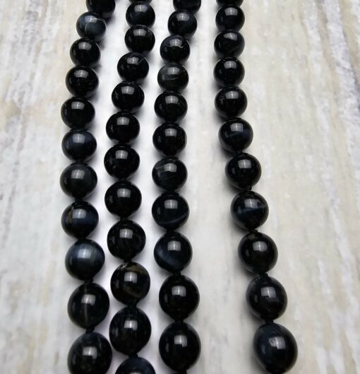 Falkenaugen-Pyrit-Mala mit Falkenaugen-Donut und Armband – Bild 13