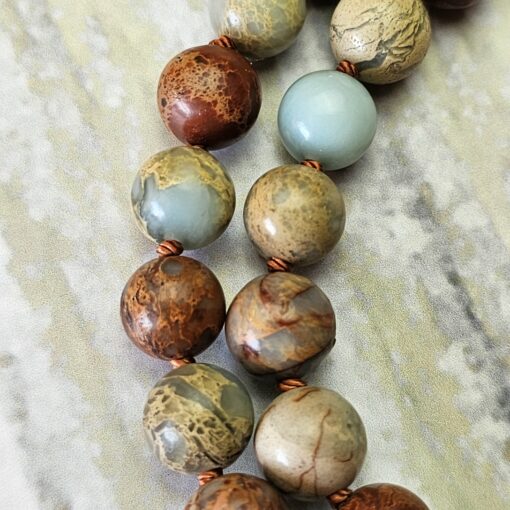 Jaspis („Shoushan Jaspis") -Mala mit Seidenquaste – Bild 12