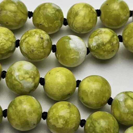 Lizardit (Serpentin) -Obsidian (matt) -Mala (2) mit Lizardit-Anhänger – Bild 12