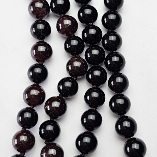 Morion Rauchquarz-Granat-Mala mit Seidenquaste und zwei Armbändern – Bild 12