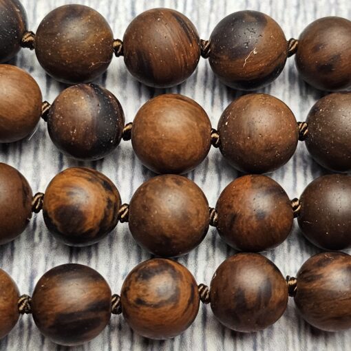 Obsidian („Mahagoni-Obsidian“) -Mala, matt, mit Seidenquaste – Bild 12