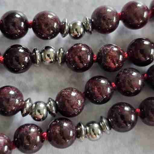 Granat-Mala (2) mit Edelstahlanhänger – Bild 13