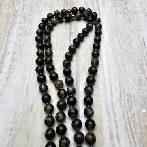 Hornblende-Mala mit Hornblende-Anhänger und Armband – Bild 15