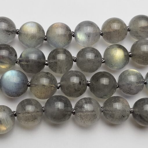 Labradorit-Apatit (blau) -Mala mit Baumwollquaste und Armband – Bild 13