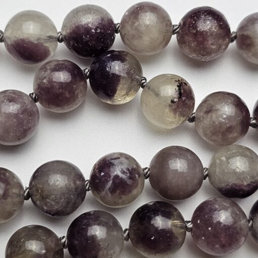Lepidolith-in-Quarz-Mala mit Lepidolith-Donut – Bild 13
