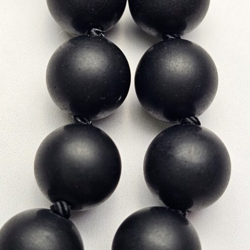 Lizardit (Serpentin) -Obsidian (matt) -Mala (2) mit Lizardit-Anhänger – Bild 13