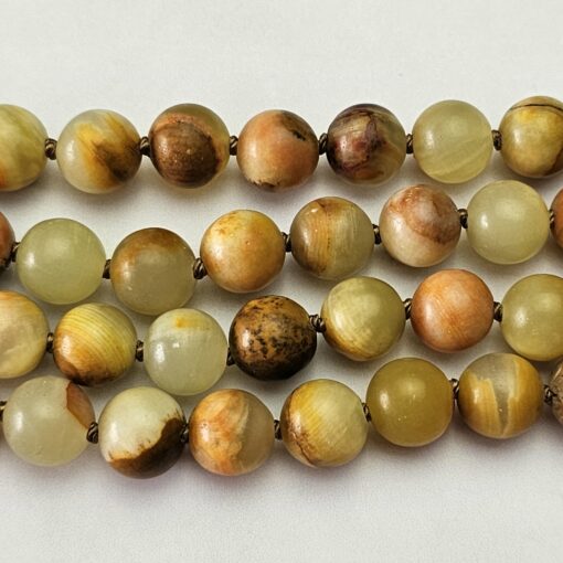 Serpentin („Afghanische Jade“) -Mala mit Seidenquaste und Armband – Bild 13