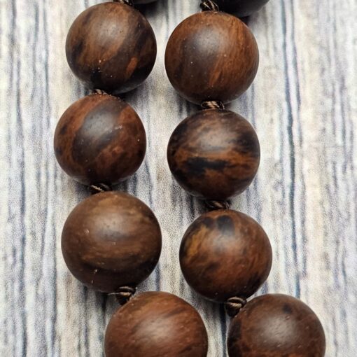 Obsidian („Mahagoni-Obsidian“) -Mala, matt, mit Seidenquaste – Bild 13