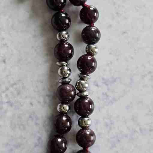 Granat-Mala (2) mit Edelstahlanhänger – Bild 14