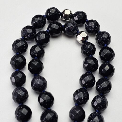 Blaufluss-Mala, facettiert, mit Blaufluss-Donut – Bild 14
