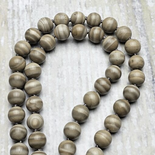 Flint (Feuerstein) -Mala (1) mit Flint-Donut und Armband – Bild 14