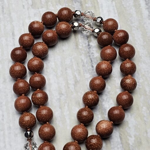 Goldfluss-Bergkristall (facettiert) -Mala (2) mit Goldfluss-Donut – Bild 14