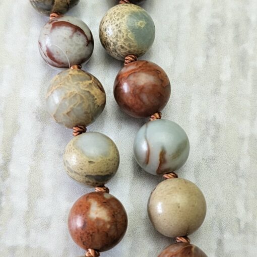 Jaspis („Shoushan Jaspis") -Mala mit Seidenquaste – Bild 14