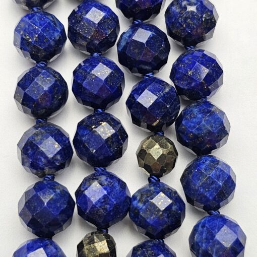 Lapislazuli-Pyrit-Mala, facettiert, mit Lapislazuli-Anhänger und Armband – Bild 2