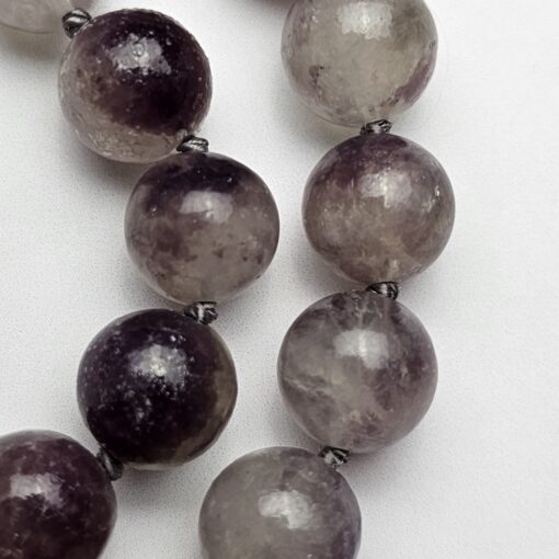Lepidolith-in-Quarz-Mala mit Lepidolith-Donut – Bild 14