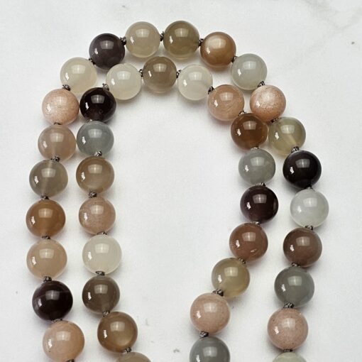 Mondstein-Mala, verschiedenfarbig, mit grauem Mondstein-Anhänger und Armband – Bild 14