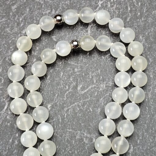 Mondstein-Mala, weiß, mit weißem Mondstein-Anhänger und Armband – Bild 14