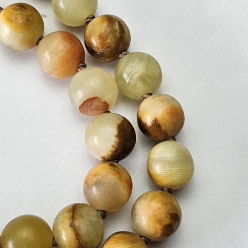 Serpentin („Afghanische Jade“) -Mala mit Seidenquaste und Armband – Bild 14