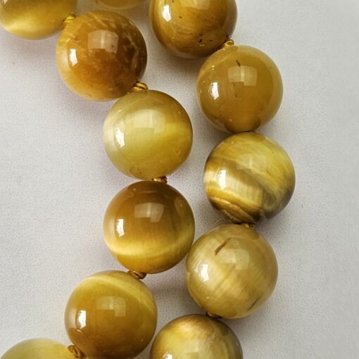 Tigeraugen-Phosphosiderit-Mala mit Seidenquaste – Bild 14