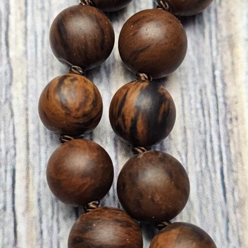 Obsidian („Mahagoni-Obsidian“) -Mala, matt, mit Seidenquaste – Bild 14