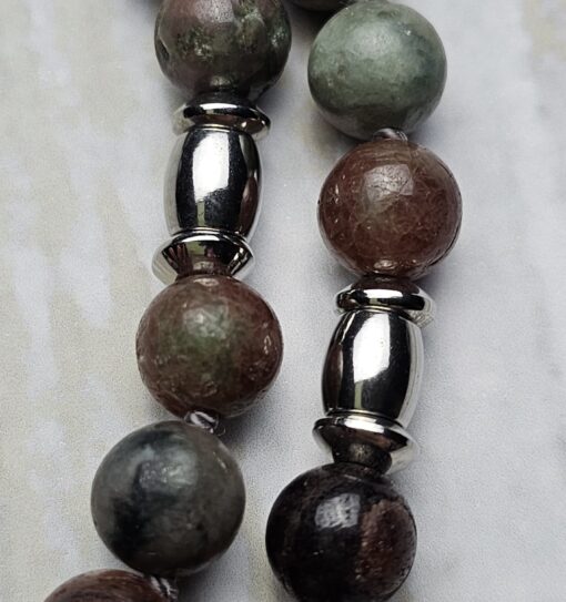 Granat („Kashgar-Granat“) -Mala mit Edelstahlanhänger – Bild 15