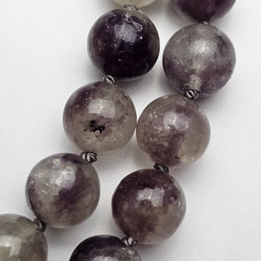 Lepidolith-in-Quarz-Mala mit Lepidolith-Donut – Bild 15