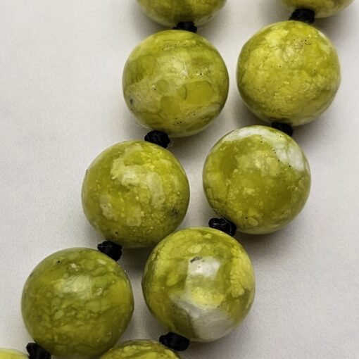 Lizardit (Serpentin) -Obsidian (matt) -Mala (2) mit Lizardit-Anhänger – Bild 15