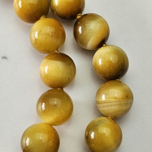 Tigeraugen-Phosphosiderit-Mala mit Seidenquaste – Bild 15