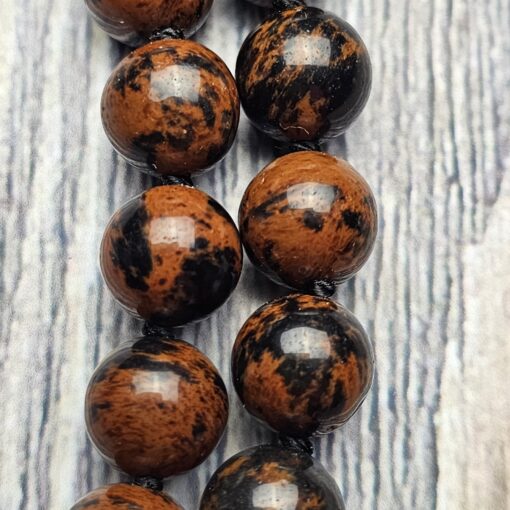 Obsidian („Mahagoni-Obsidian“) -Mala (1) mit „Mahagoni-Obsidian“-Donut – Bild 15