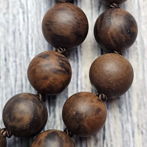 Obsidian („Mahagoni-Obsidian“) -Mala, matt, mit Seidenquaste – Bild 15