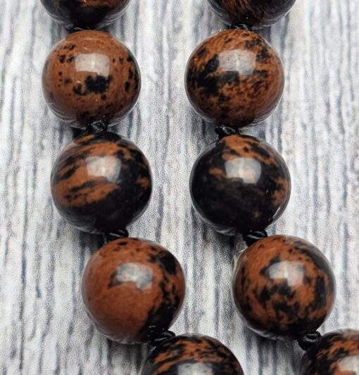 Obsidian („Mahagoni-Obsidian“) -Obsidian-Mala mit „Mahagoni-Obsidian“-Donut – Bild 15