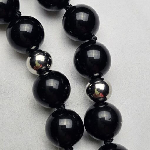 Obsidian („Schneeflocken-Obsidian“) -Obsidian-Mala mit „Schneeflocken-Obsidian“-Donut – Bild 15