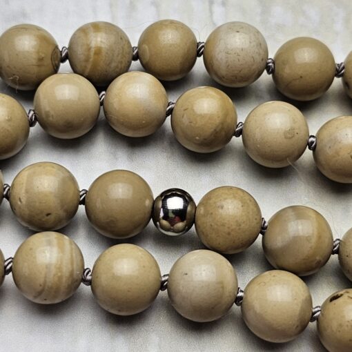 Flint (Feuerstein) -Bergkristall-Mala (1) mit großem Flint-Donut und Armband – Bild 16