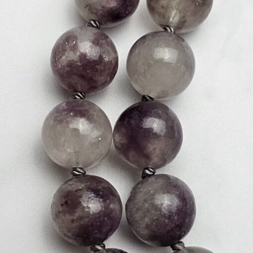 Lepidolith-in-Quarz-Mala mit Lepidolith-Donut – Bild 16