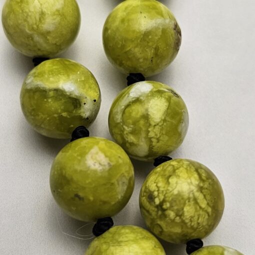 Lizardit (Serpentin) -Obsidian (matt) -Mala (2) mit Lizardit-Anhänger – Bild 16