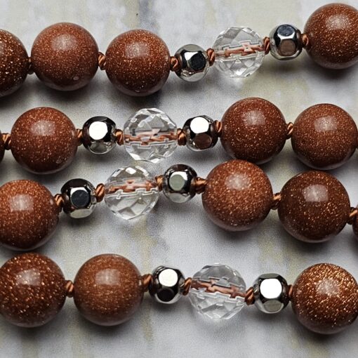 Goldfluss-Bergkristall (facettiert) -Mala (2) mit Goldfluss-Donut – Bild 17