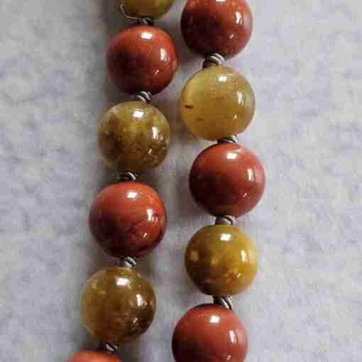 Hämatit-Jaspis (rot) -Tigeraugen-Mala (1) mit Tigereisen-Anhänger in Freiform – Bild 17