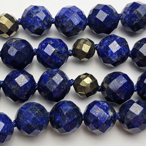 Lapislazuli-Pyrit-Mala, facettiert, mit Lapislazuli-Anhänger und Armband – Bild 17