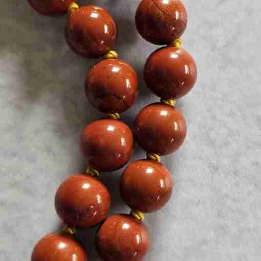 Hämatit-Jaspis (rot) -Tigeraugen-Mala (3) mit Tigereisen-Donut – Bild 17