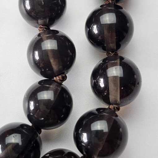 Obsidian („Lamellenobsidian“) -Mala, mit „Lamellenobsidian“-Navette und Armband – Bild 17
