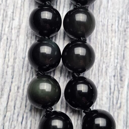 Obsidian („Regenbogen-Obsidian“) -Mala (2) mit „Regenbogen-Obsidian“-Anhänger und Armband – Bild 17