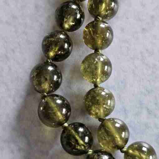 Grüne Grossular (Granat) -Messing-Mala mit Messing-Anhänger – Bild 18