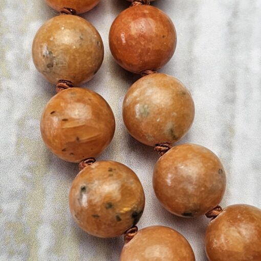 Calcit (orangefarben) -Kupfer-Mala mit orangefarbenem Aventurinquarz-Donut – Bild 18