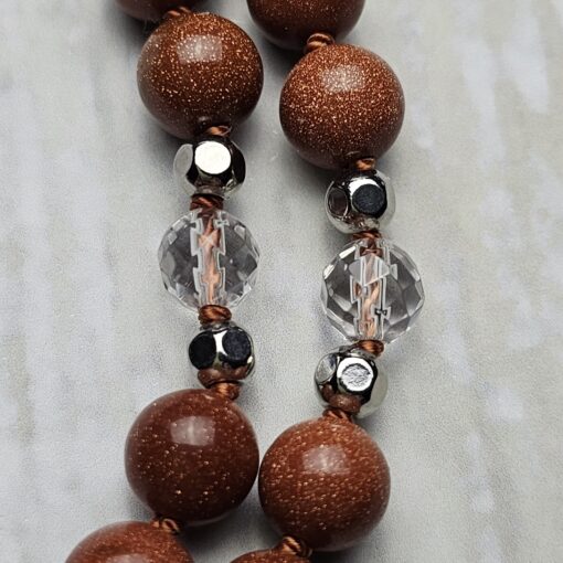 Goldfluss-Bergkristall (facettiert) -Mala (2) mit Goldfluss-Donut – Bild 18