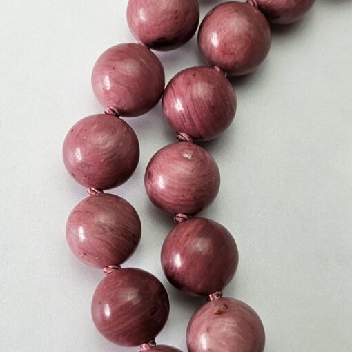 Rhodonit-Granat-Mala mit Seidenquaste und Armband – Bild 18