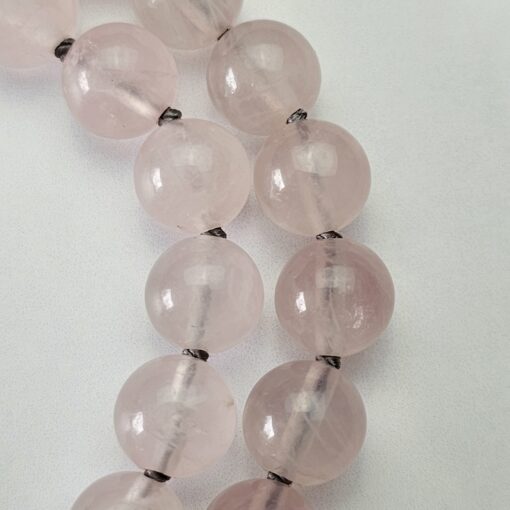 Rosenquarz-Hämatit-Mala mit Rhodochrosit-Anhänger – Bild 18