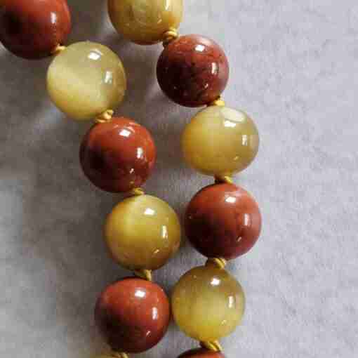 Hämatit-Jaspis (rot) -Tigeraugen-Mala (3) mit Tigereisen-Donut – Bild 18