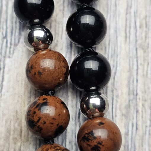 Obsidian („Mahagoni-Obsidian“) -Obsidian-Mala mit „Mahagoni-Obsidian“-Donut – Bild 18