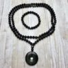 Falkenaugen-Pyrit-Mala mit Falkenaugen-Donut und Armband