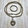 Flint (Feuerstein) -Mala (1) mit Flint-Donut und Armband